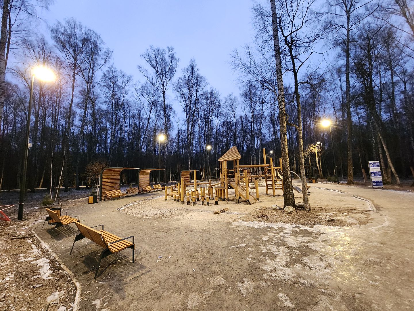 Чехов, микрорайон Губернский, лесопарк, строительство, благоустройство, наружное освещение, уличное освещение, фонари,