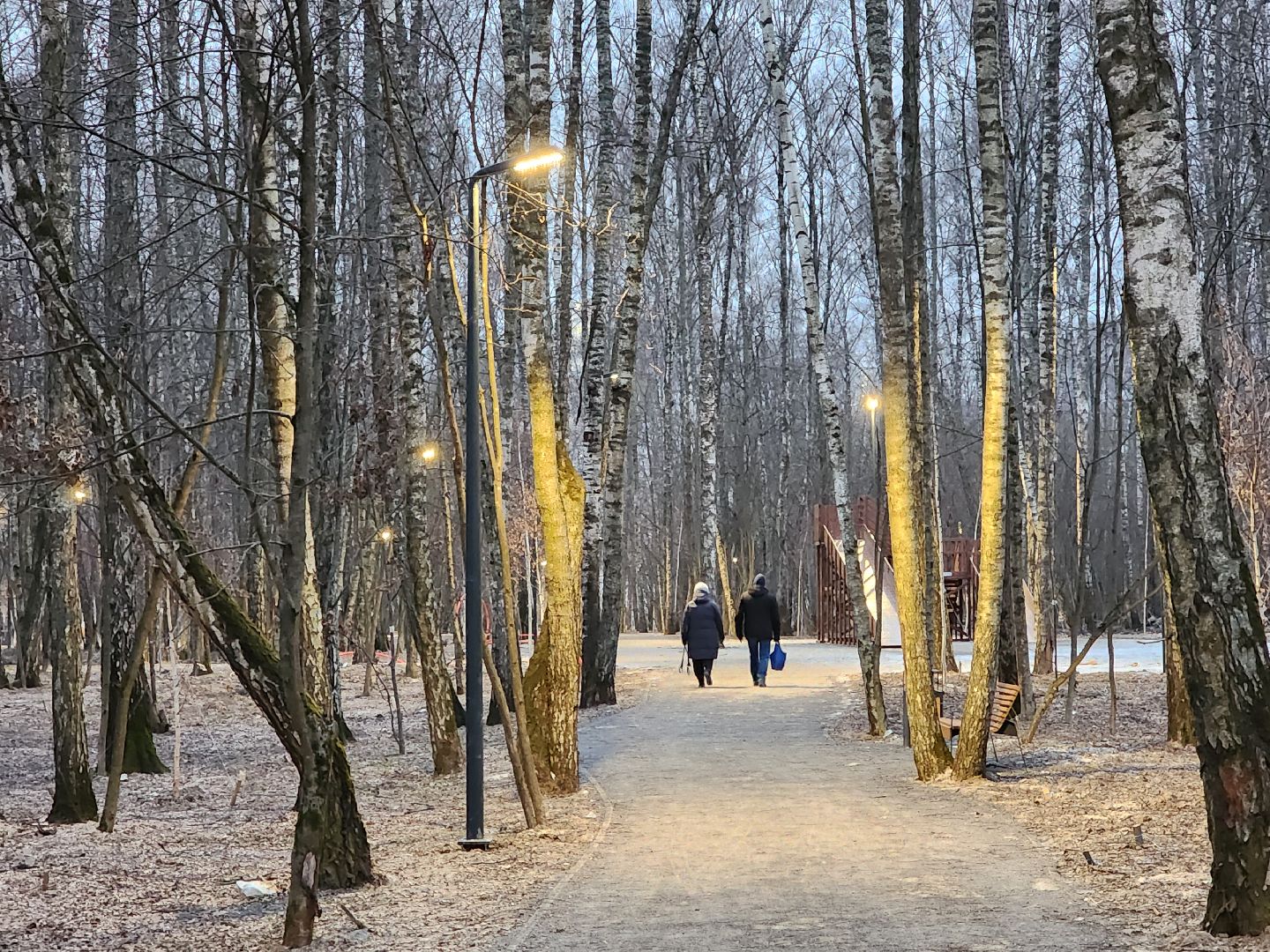 Чехов, микрорайон Губернский, лесопарк, строительство, благоустройство, наружное освещение, уличное освещение, фонари,