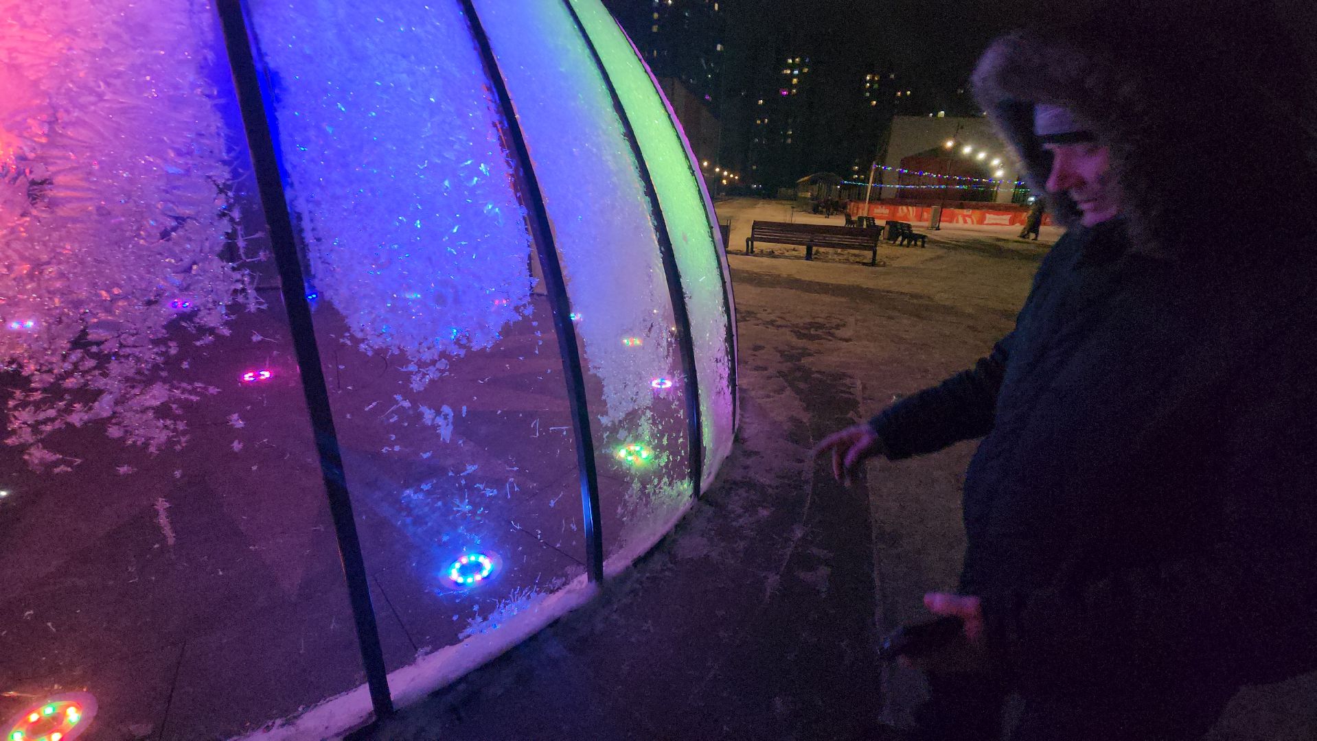 долгопрудный, центральный парк, фонтан, купол, арт-объект, ночное освещение, вертикалки,