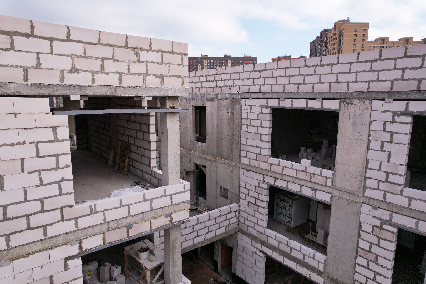 видео с коптера, люберцы, детский сад, строительство,