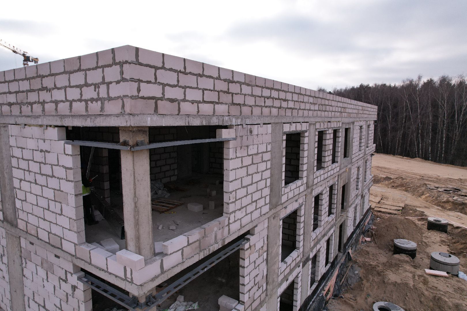 видео с коптера, люберцы, детский сад, строительство,