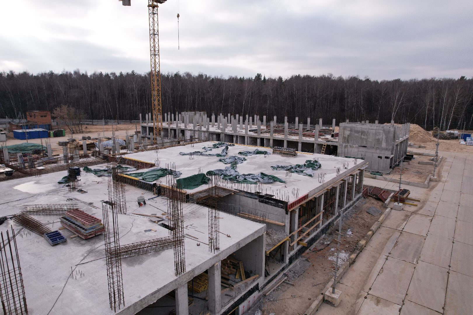 видео с коптера, школа, люберцы, строительство,