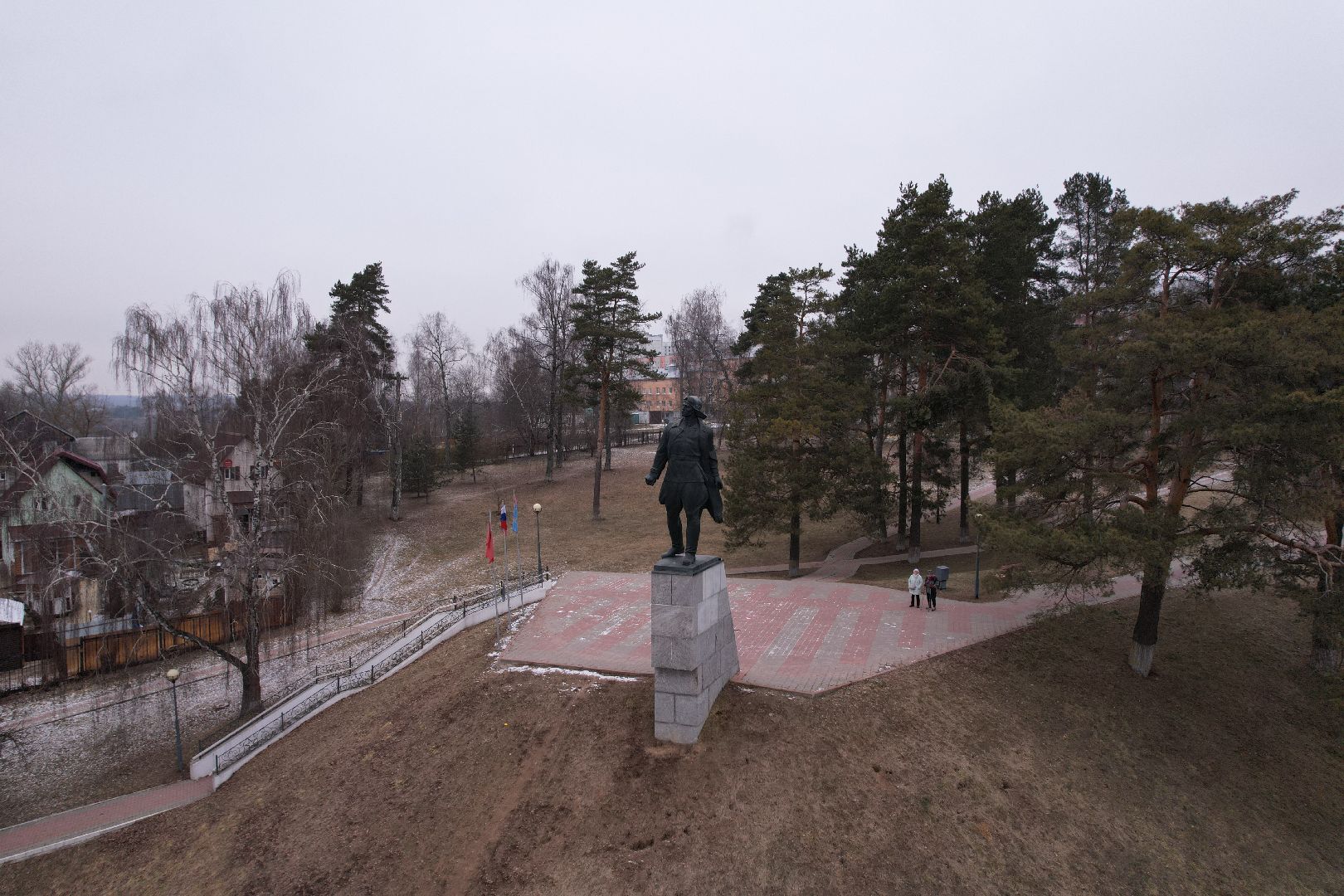 видео с коптера, подольск, памятник Талалихину,
