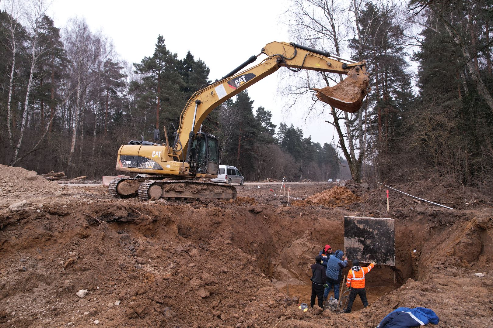 видео с коптера, дороги, подольск, строительство,