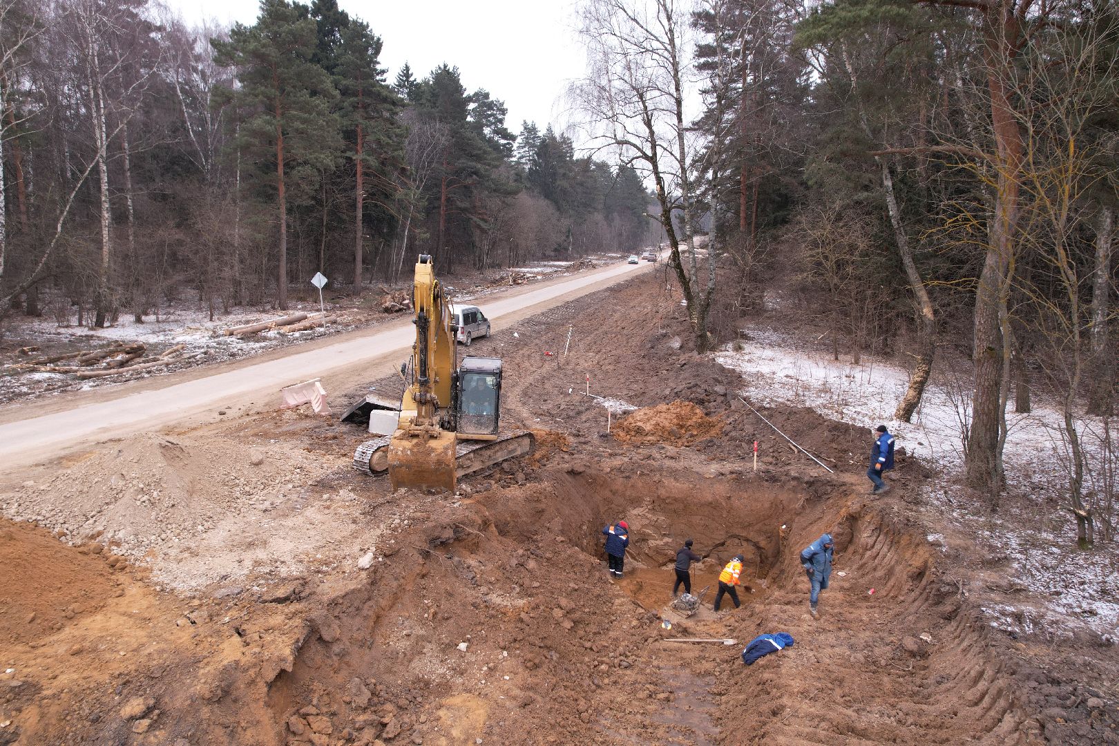 видео с коптера, дороги, подольск, строительство,