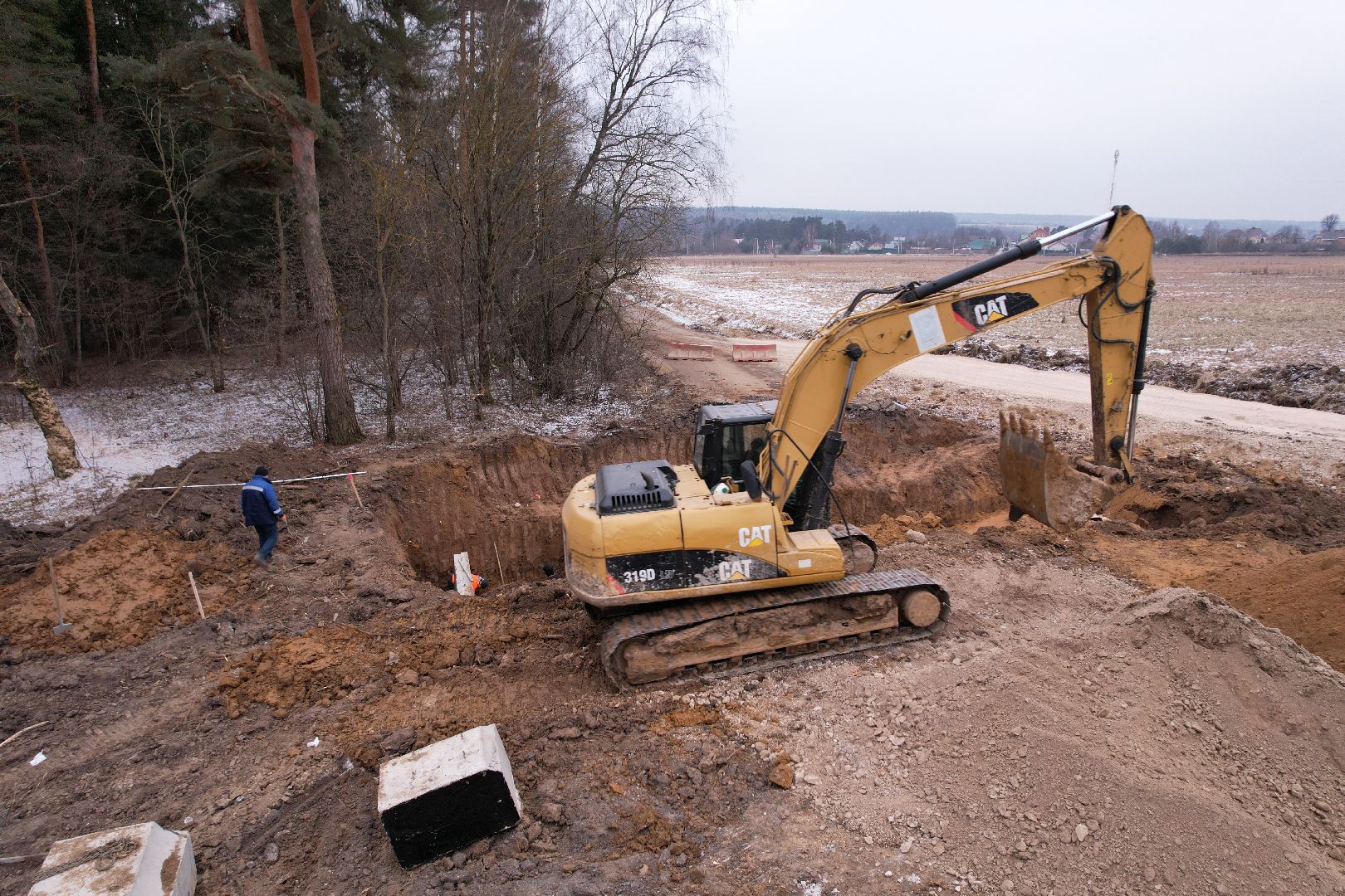видео с коптера, дороги, подольск, строительство,