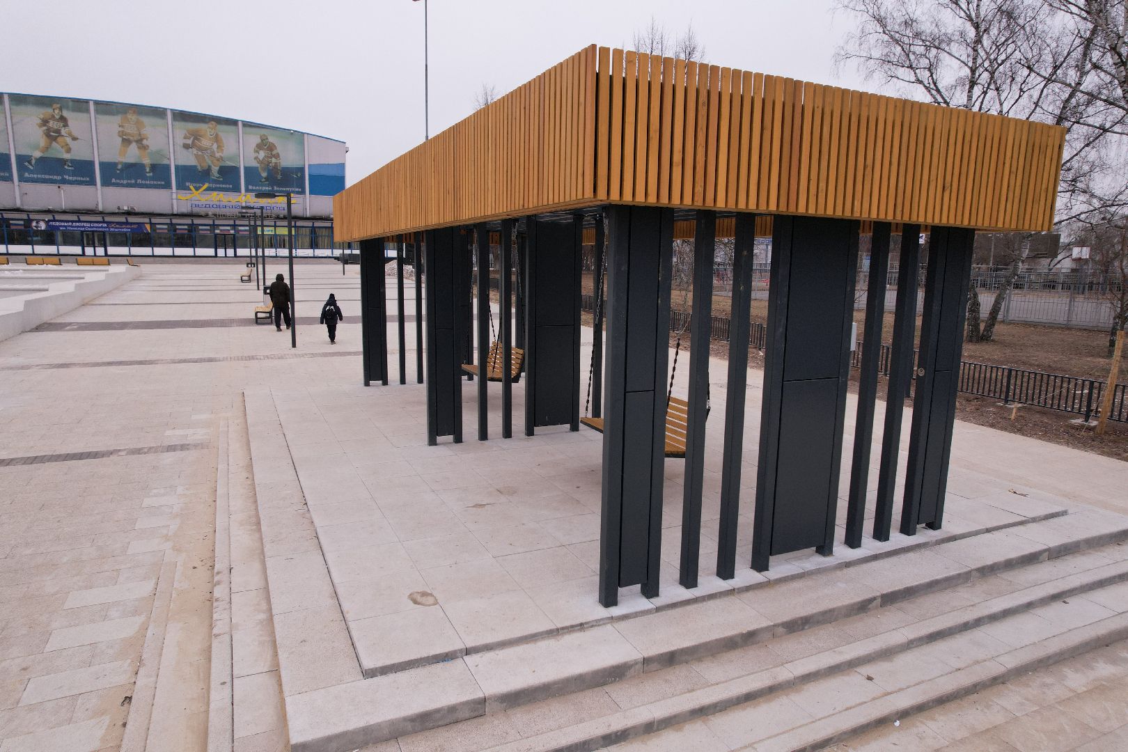 видео с коптера, воскресенск, ледовый дворец химик, благоустройство,