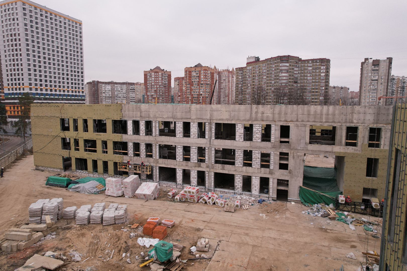 видео с коптера, люберцы, школа, жулебино парк, строительство,