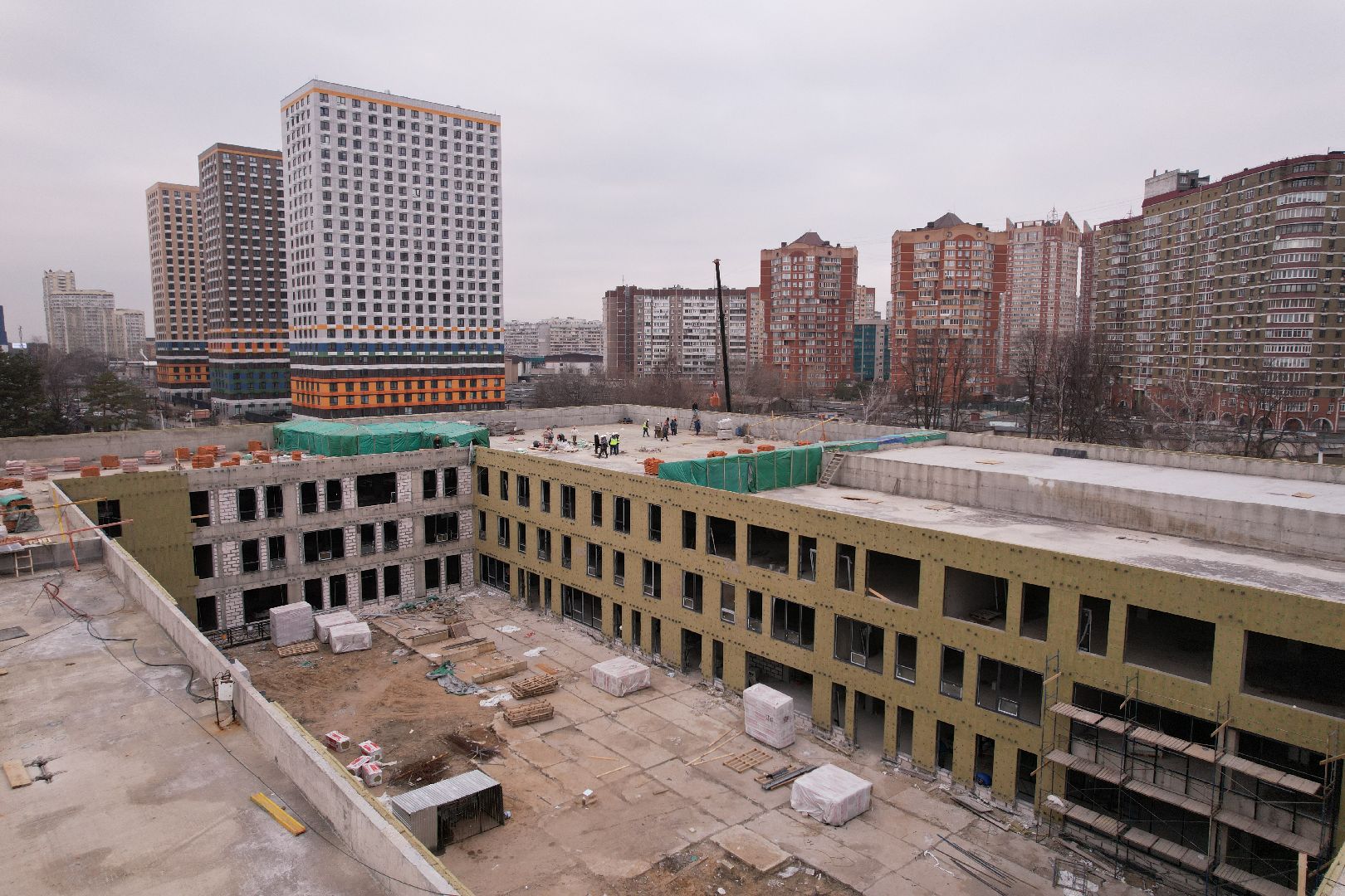 видео с коптера, люберцы, школа, жулебино парк, строительство,