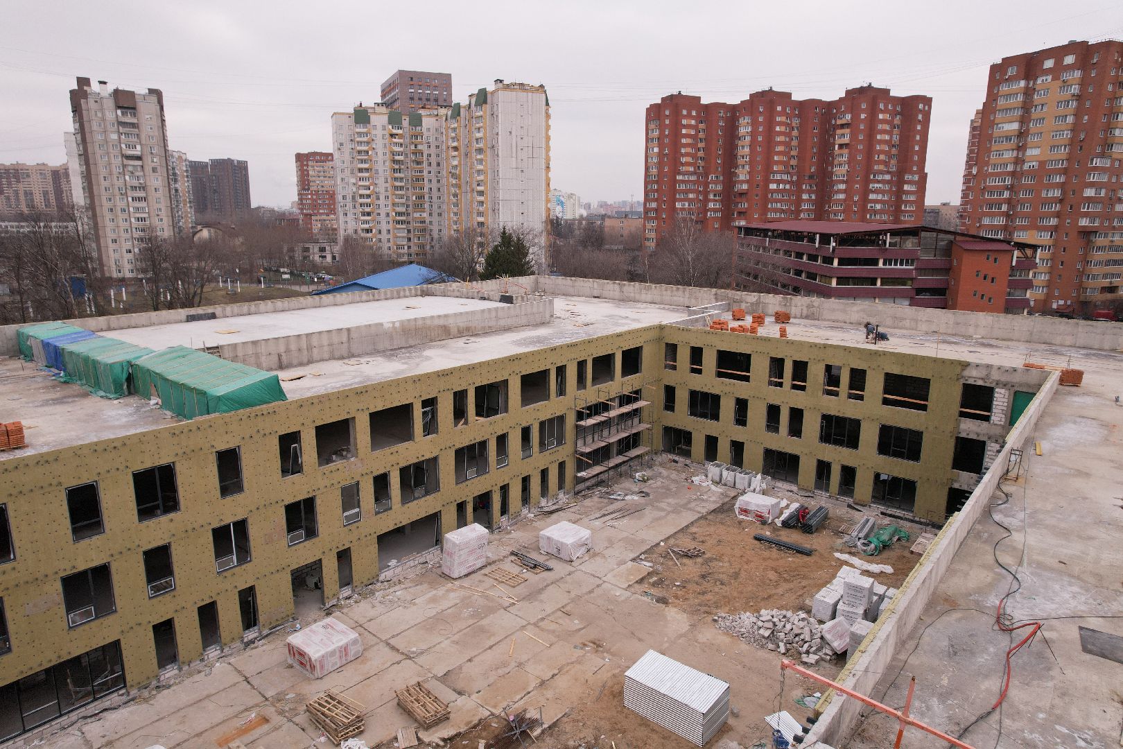 видео с коптера, люберцы, школа, жулебино парк, строительство,