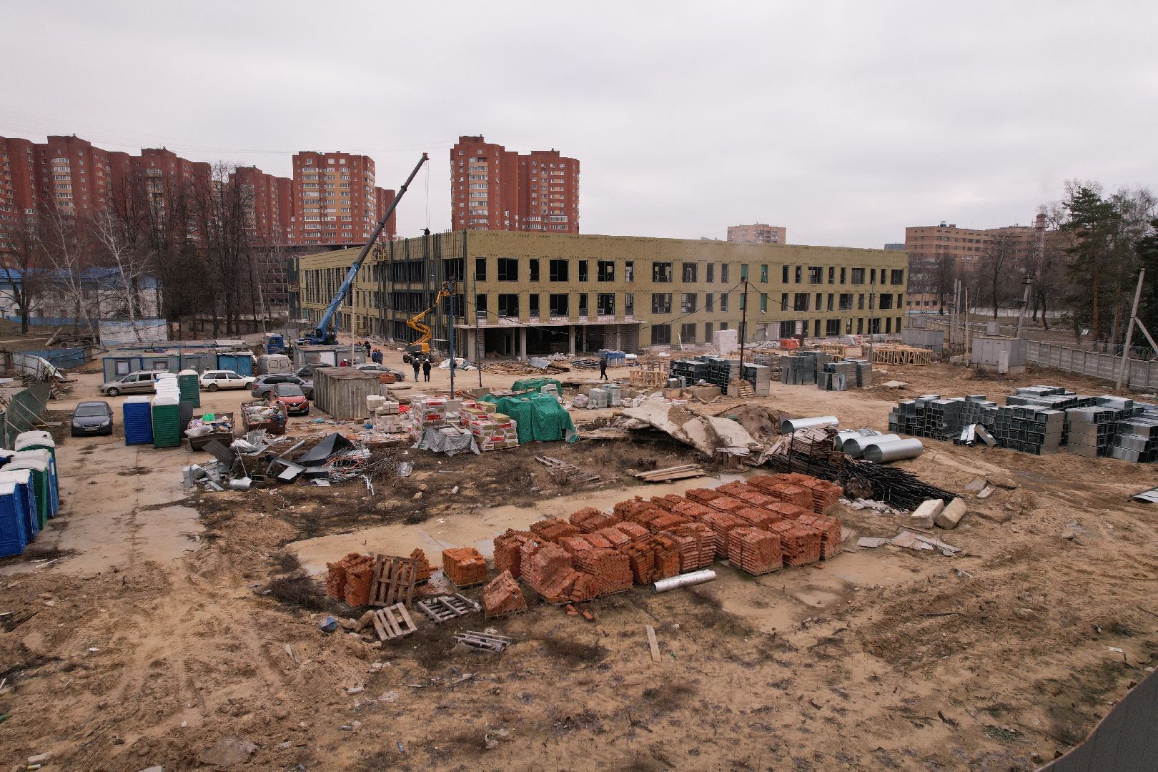 видео с коптера, люберцы, школа, жулебино парк, строительство,