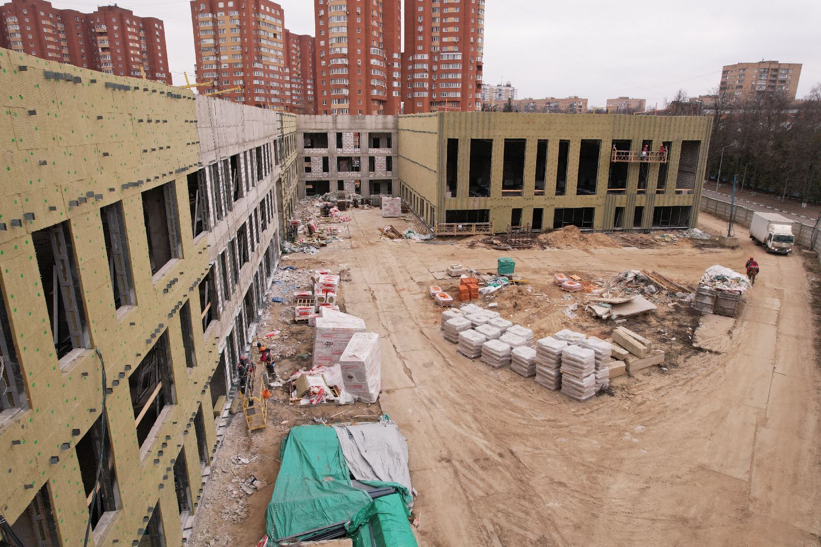 видео с коптера, люберцы, школа, жулебино парк, строительство,