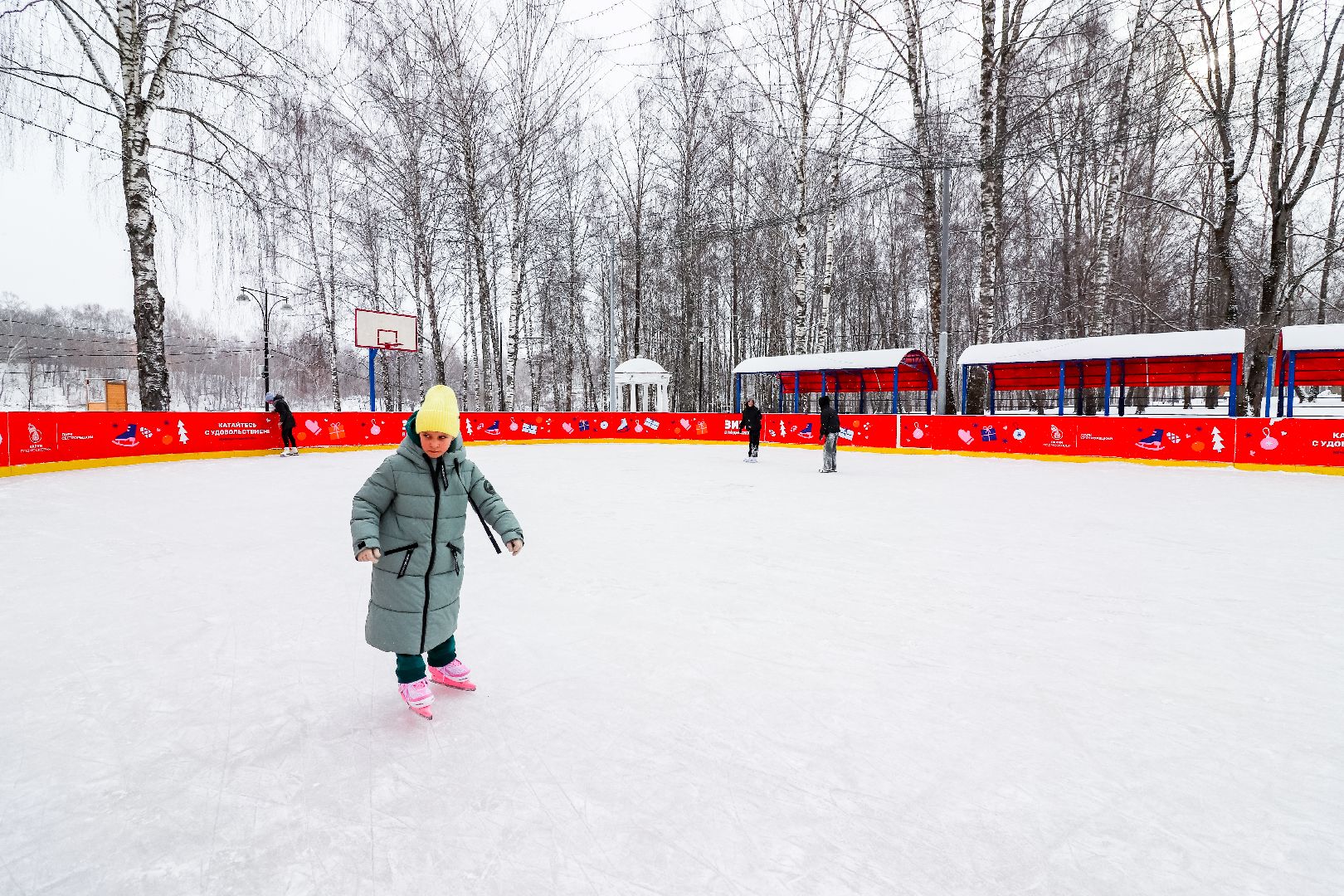 Клин, общество, каток в парке, зима в подмосковье, благоустройство, вертикалки,