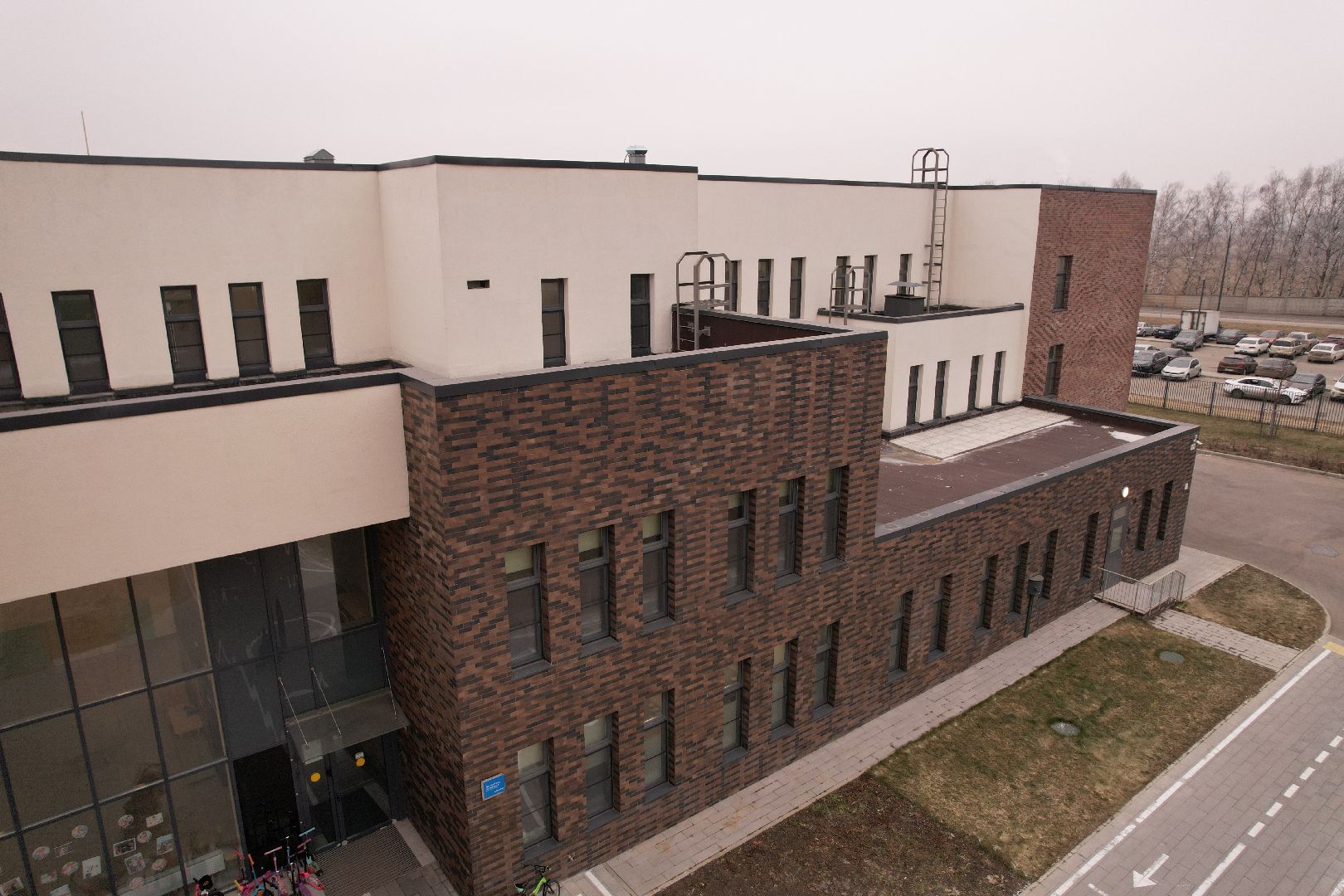 видео с коптера, жк пригород лесное, детский сад, строительство,