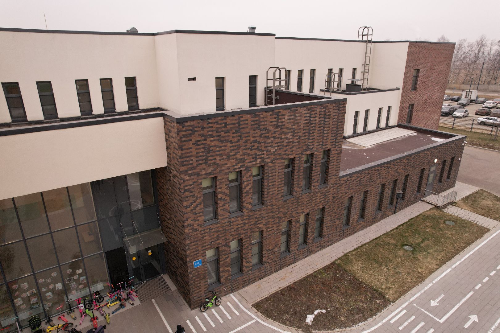 видео с коптера, жк пригород лесное, детский сад, строительство,