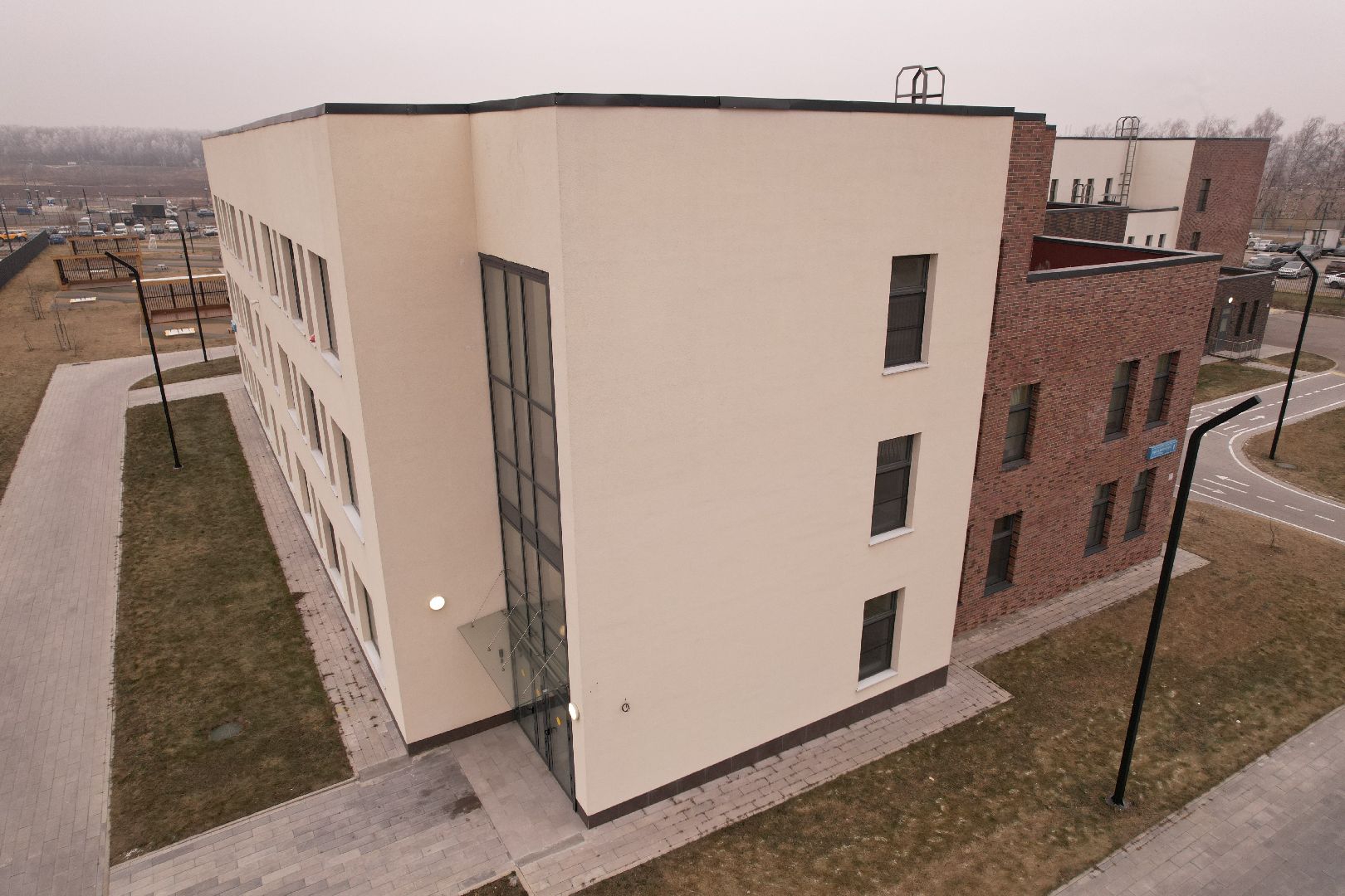 видео с коптера, жк пригород лесное, детский сад, строительство,