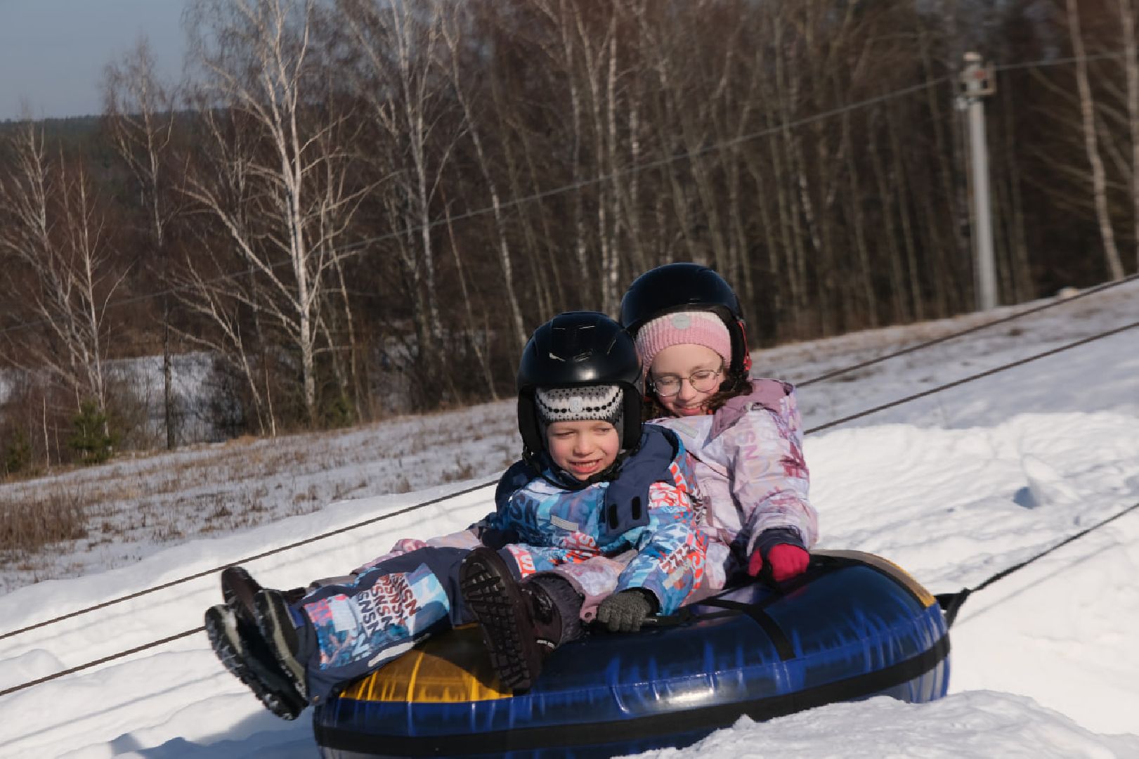 пущино, серпухов, зима в подмомсковье, тюбинговые горки,