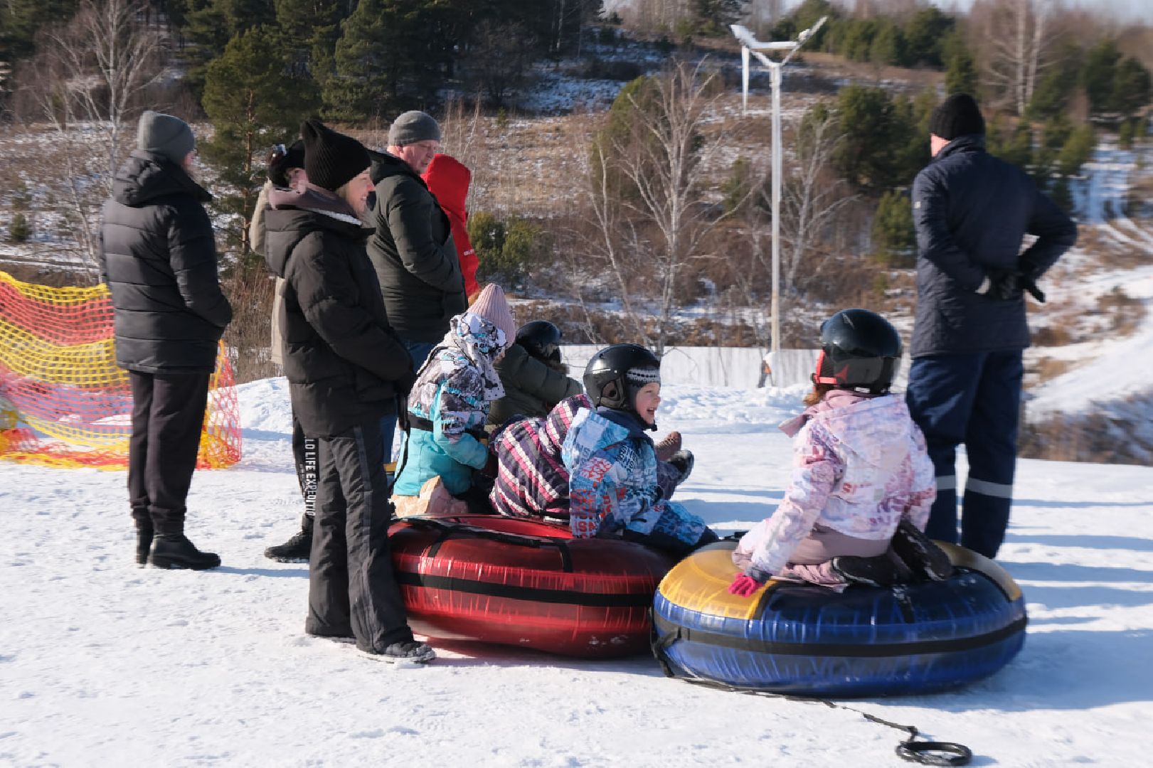 пущино, серпухов, зима в подмомсковье, тюбинговые горки,