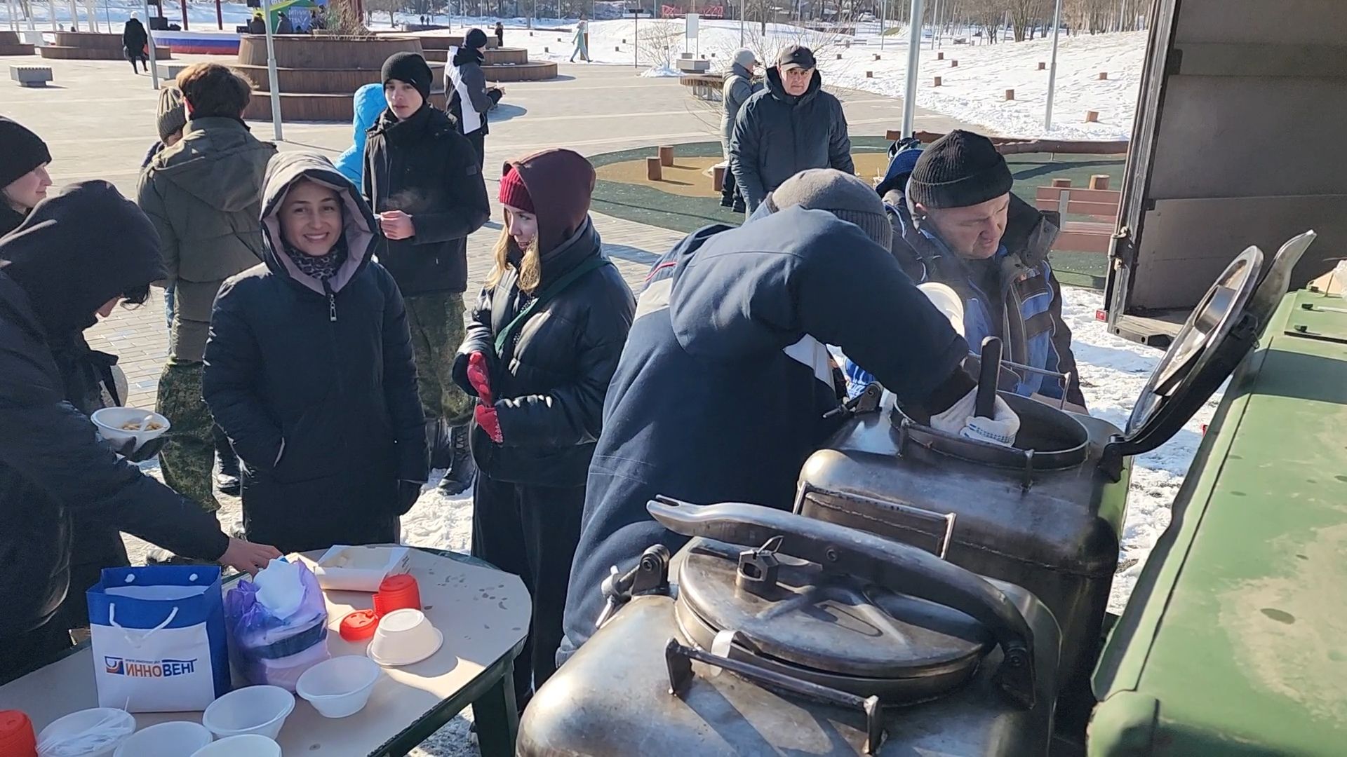 вертикалки, 23 февраля, парк бронницкий луг, Армейская каша, Полевая кухня,