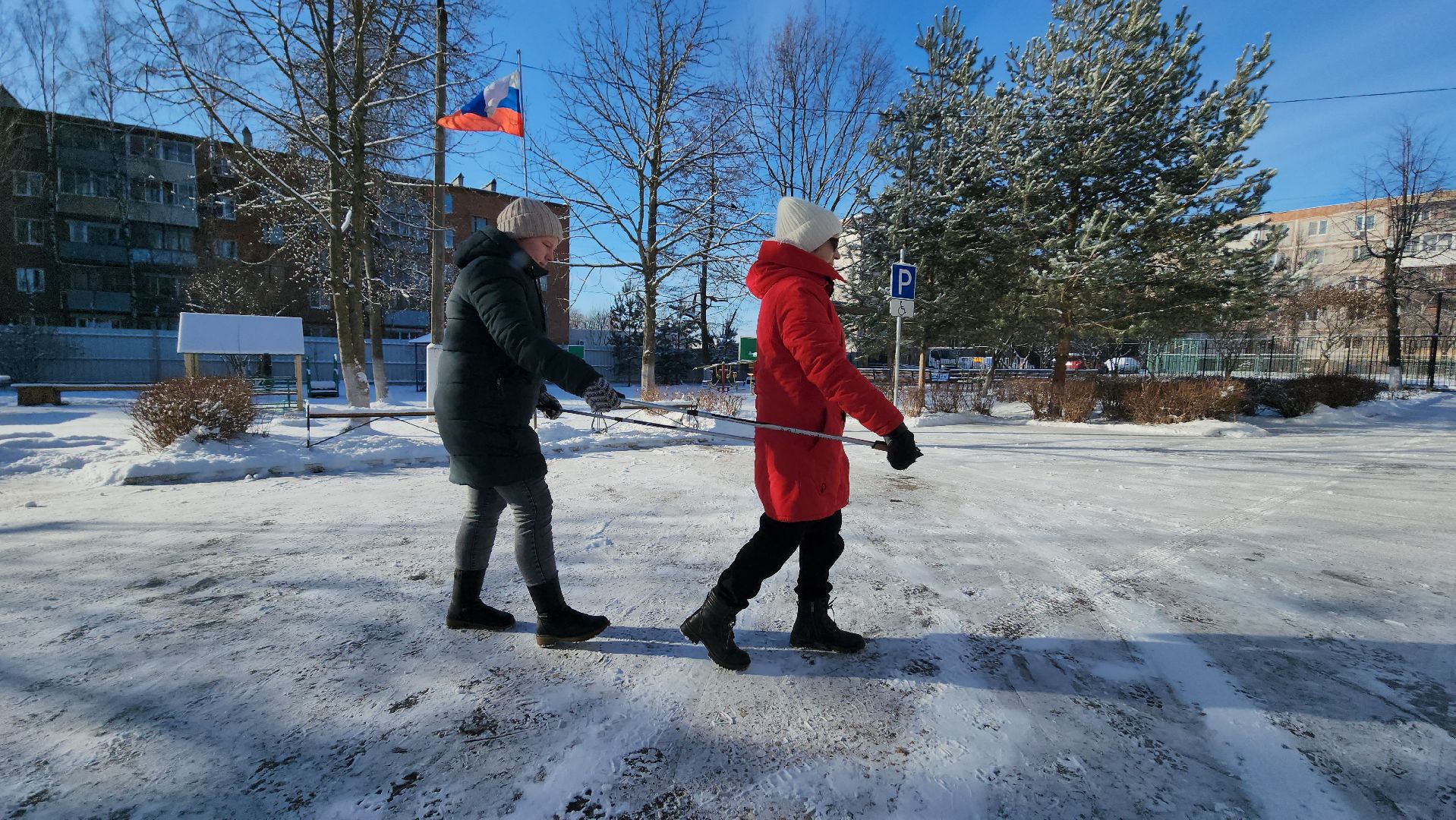 серпухов, центр социального обслуживания и реабилитации Серпуховский, улица лермонтова, скандинавская ходьба, незрячие инвалиды,