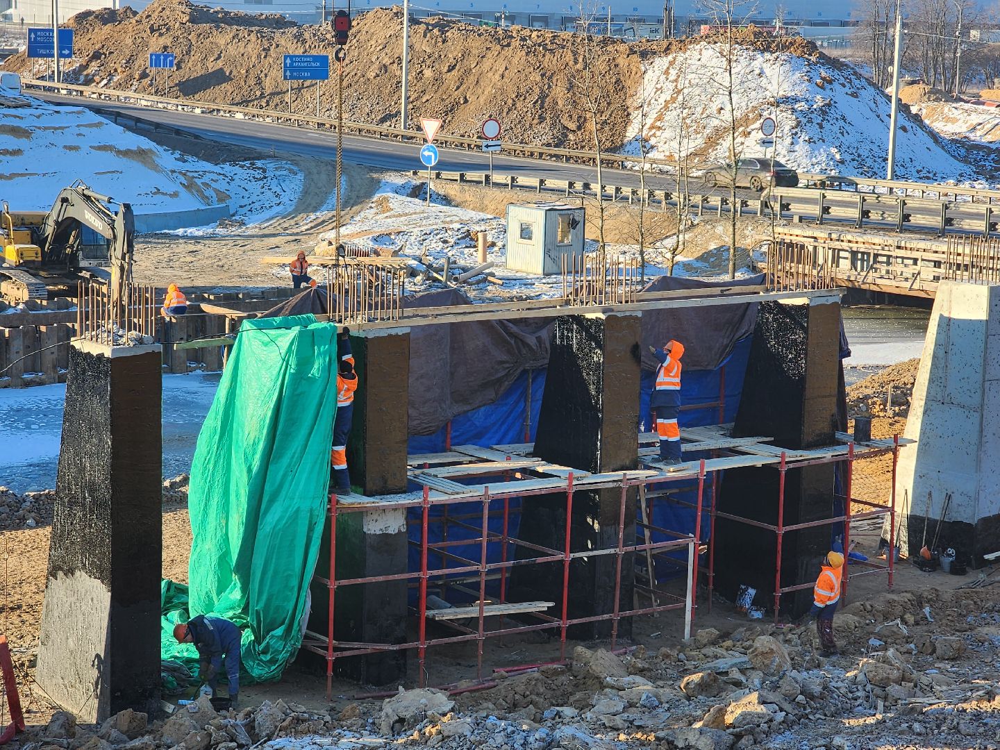 пушкино, мост, дорога, строительство,