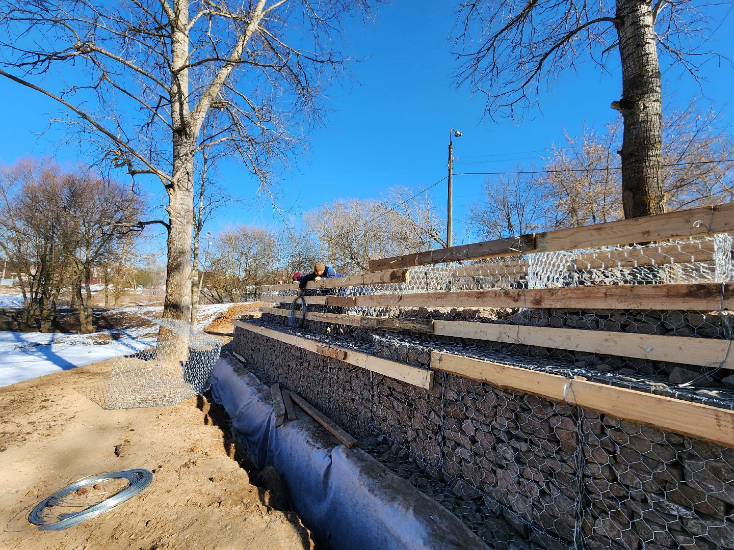 Чехов, улица Береговая, набережная реки Теребенка, благоустройство, обновление, реконструкция, подпорные стенки, габионы, укрепление откосов и склонов, госпрограмма московской области, формирование комфортной городской среды, нацпроект жилье и городская среда, вертикалки,