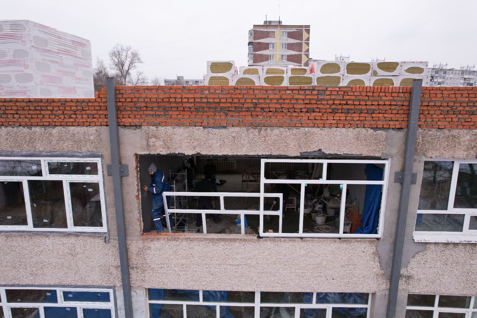 видео с коптера, орехово-зуево, детский сад, ремонт,