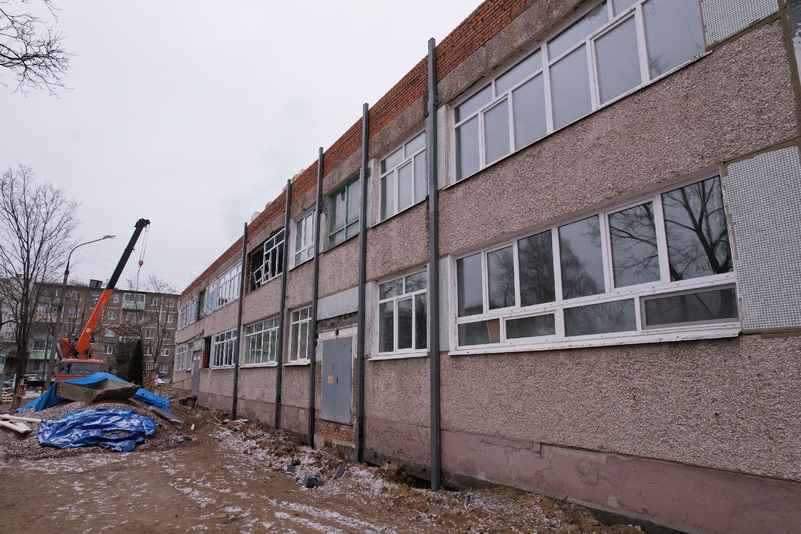 видео с коптера, орехово-зуево, детский сад, ремонт,