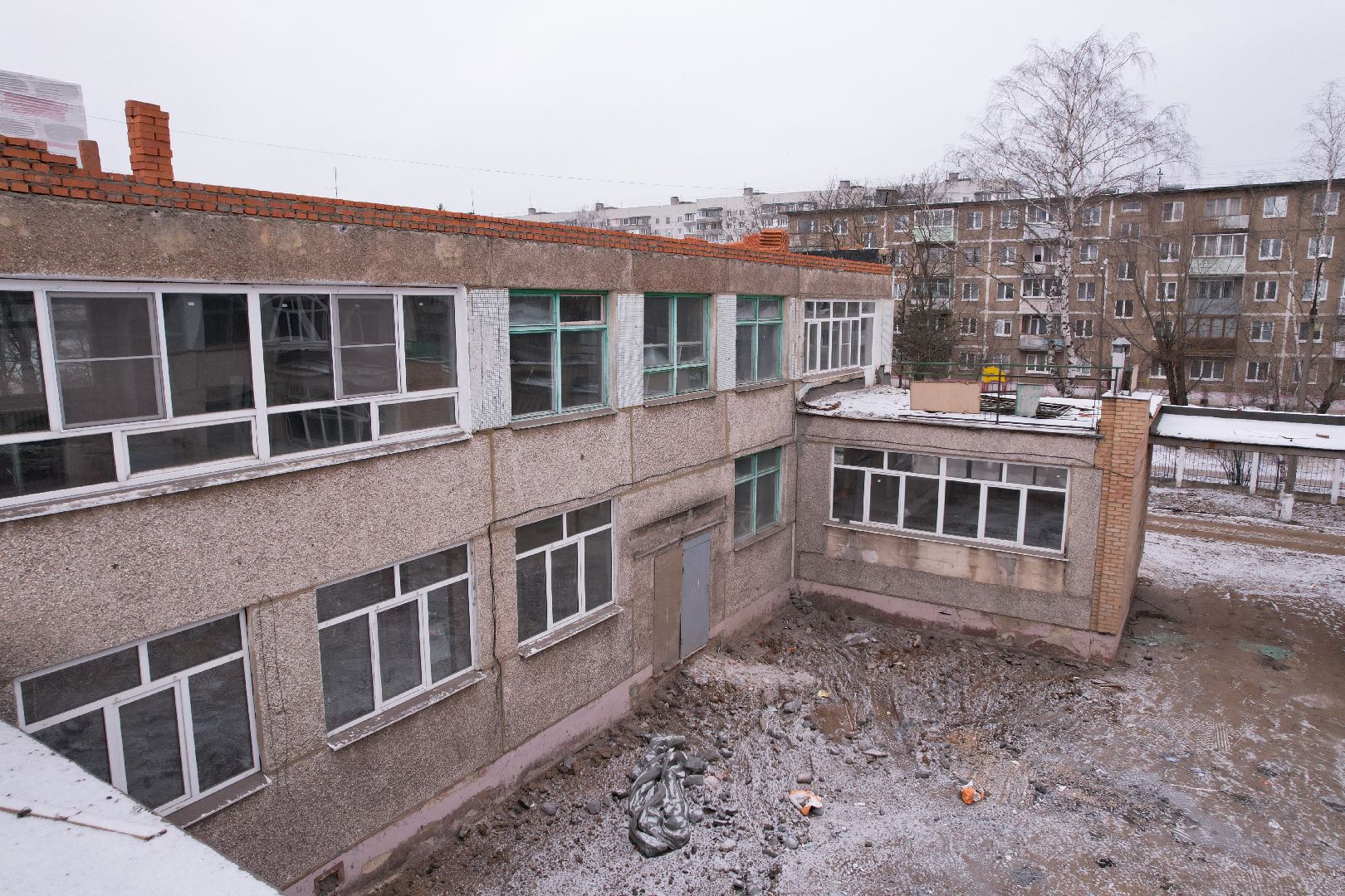 видео с коптера, орехово-зуево, детский сад, ремонт,