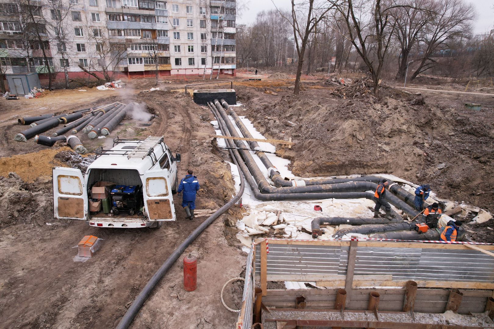 видео с коптера, орехово-зуево, благоустройство сквера, ликино-дулево,
