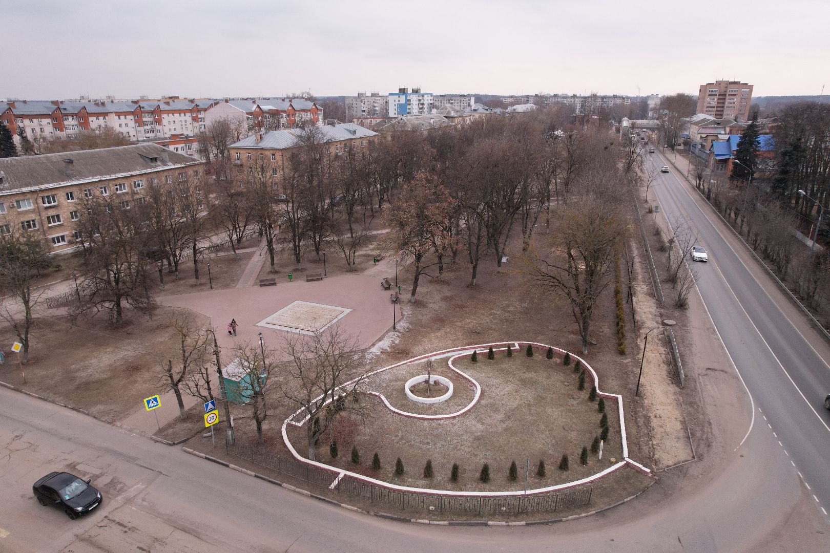 видео с коптера, орехово-зуево, сквер заводской, благоустройство сквера,