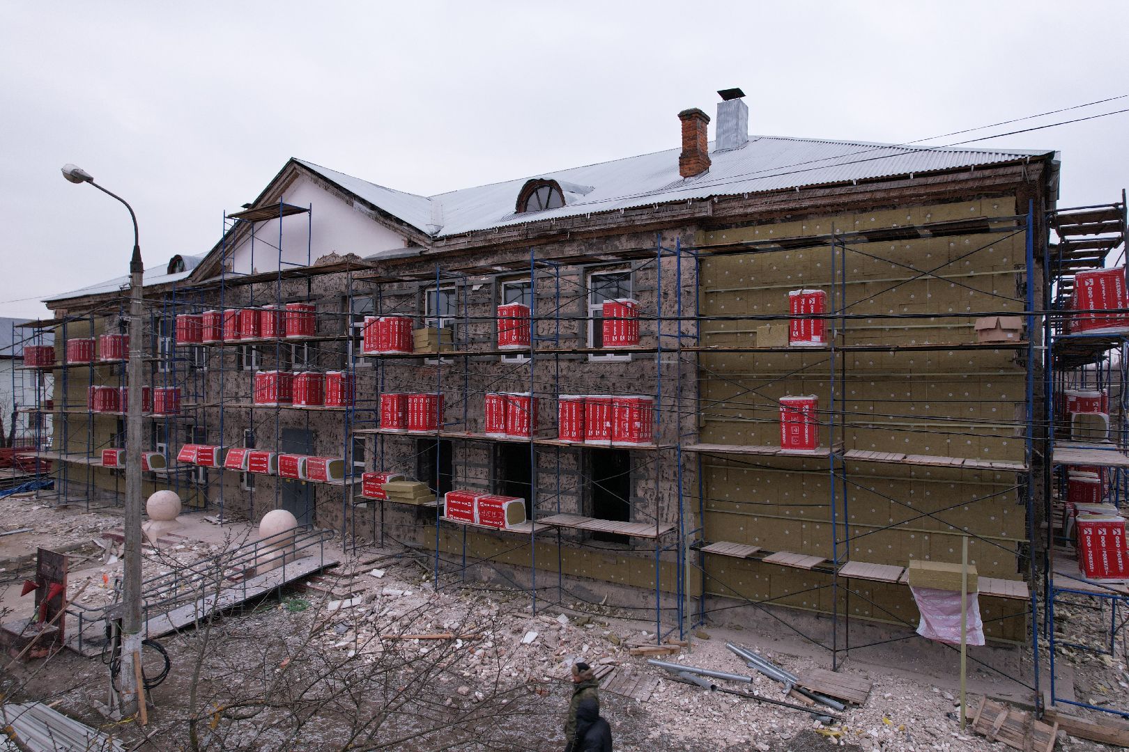 видео с коптера, орехово-зуево, демихово лицей, строительство,
