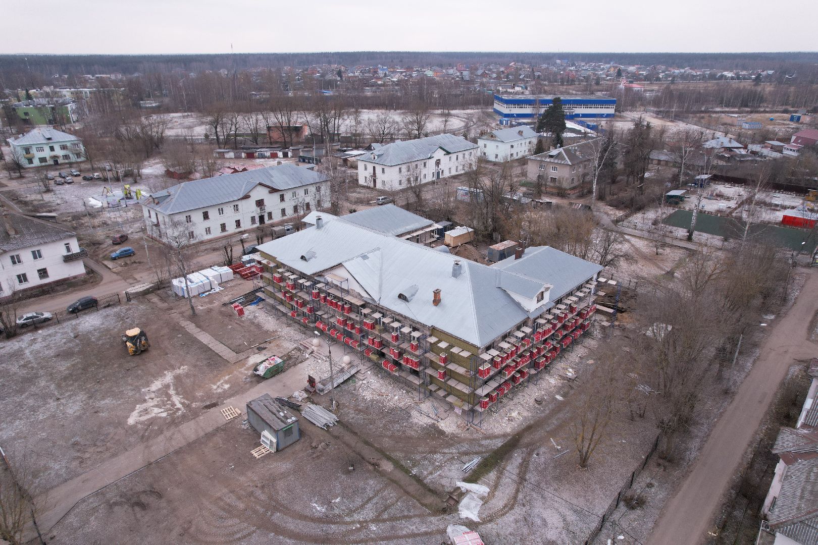 видео с коптера, орехово-зуево, демихово лицей, строительство,