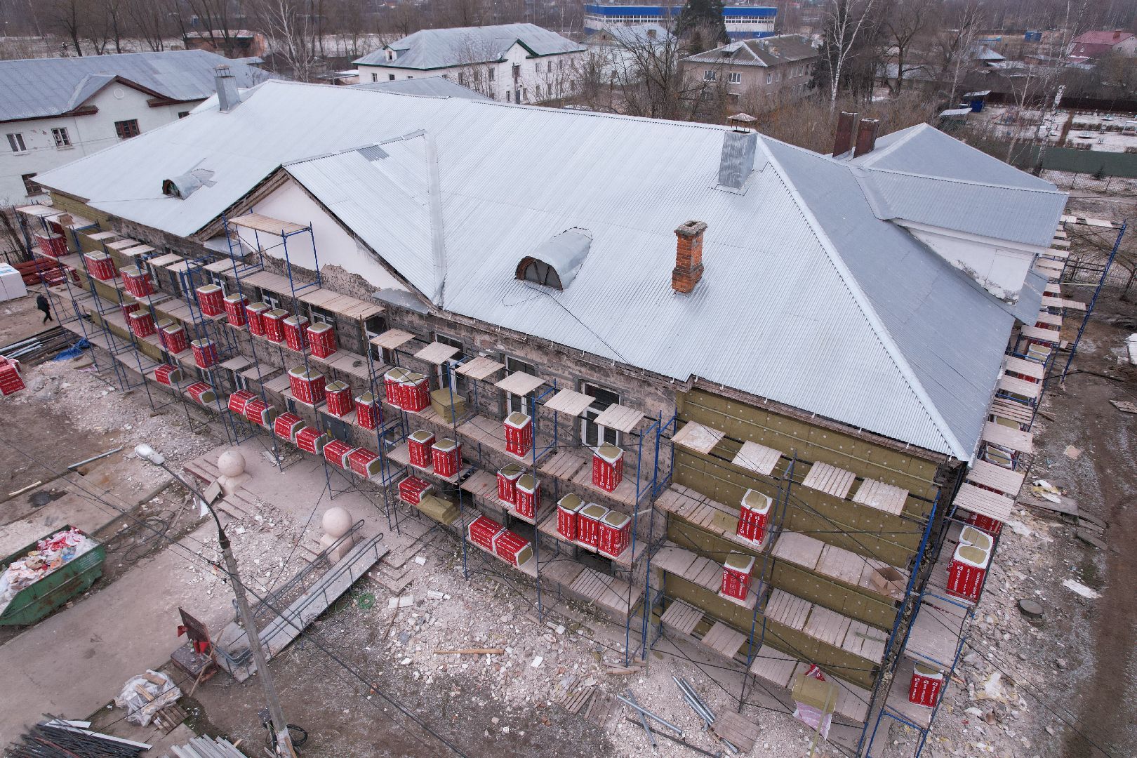 видео с коптера, орехово-зуево, демихово лицей, строительство,