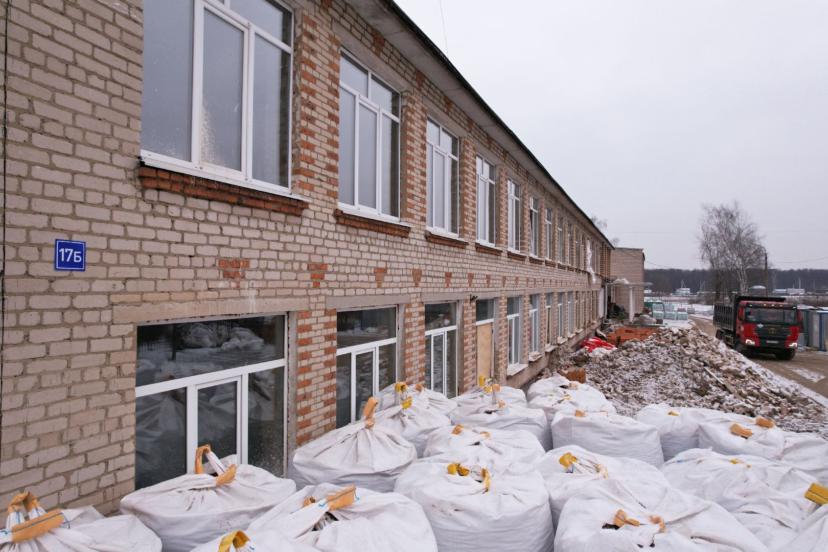 видео с коптера, орехово-зуево, малая дубна, строительство, ремонт школы,