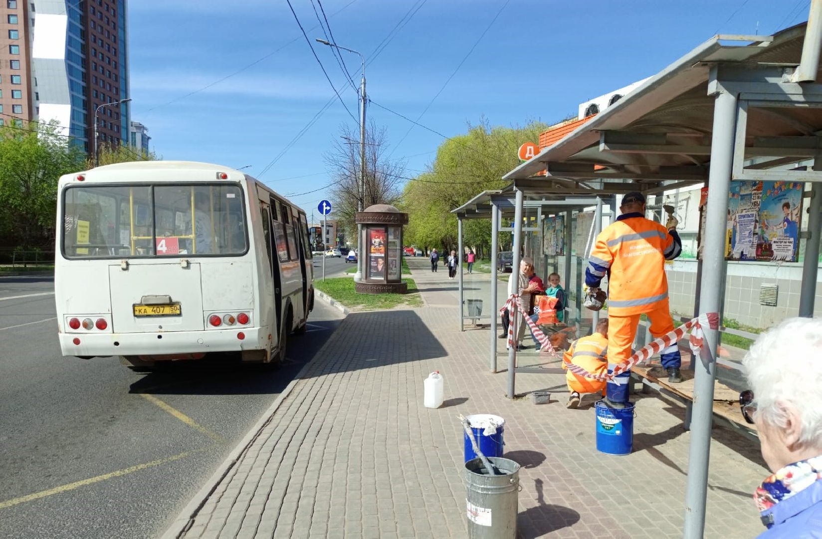 благоустройство, транспорт, остановочные комплексы, серпухов, автобусные остановки, покраска остановок,