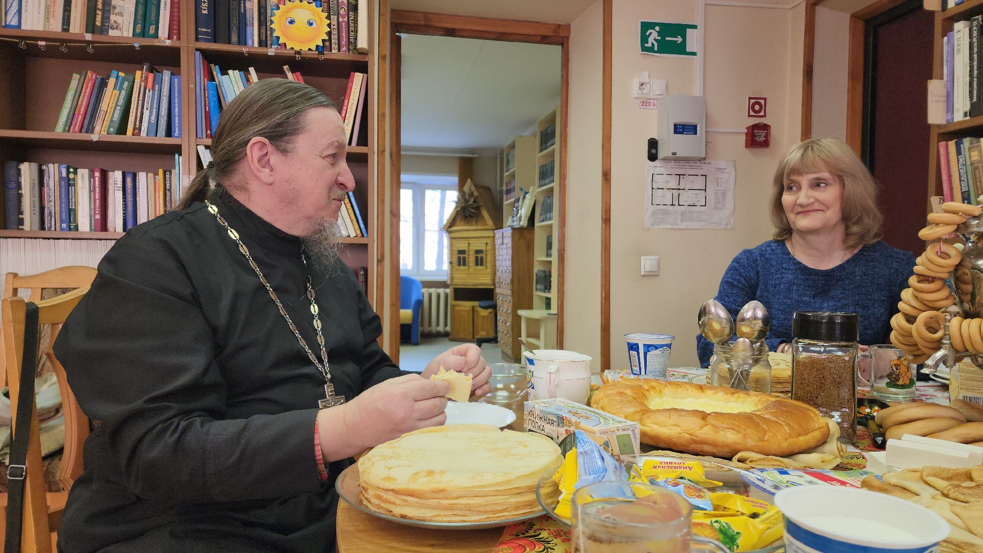 Масленица, Лобня, Беседа с батюшкой, вертикалки,