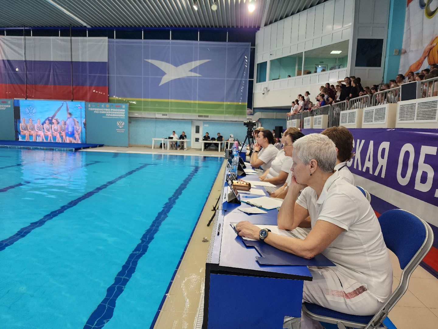 Чехов, дворец спорта Олимпийский, первенство России, синхронное плавание, юноши и девушки 13-16 лет, соревнования, состязания, торжественное открытие, соло, дуэты, группы,