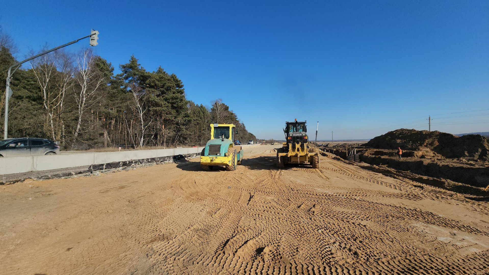 серпухов, деревня калиново, реконструкция дороги, расширение дороги, строительство дороги,