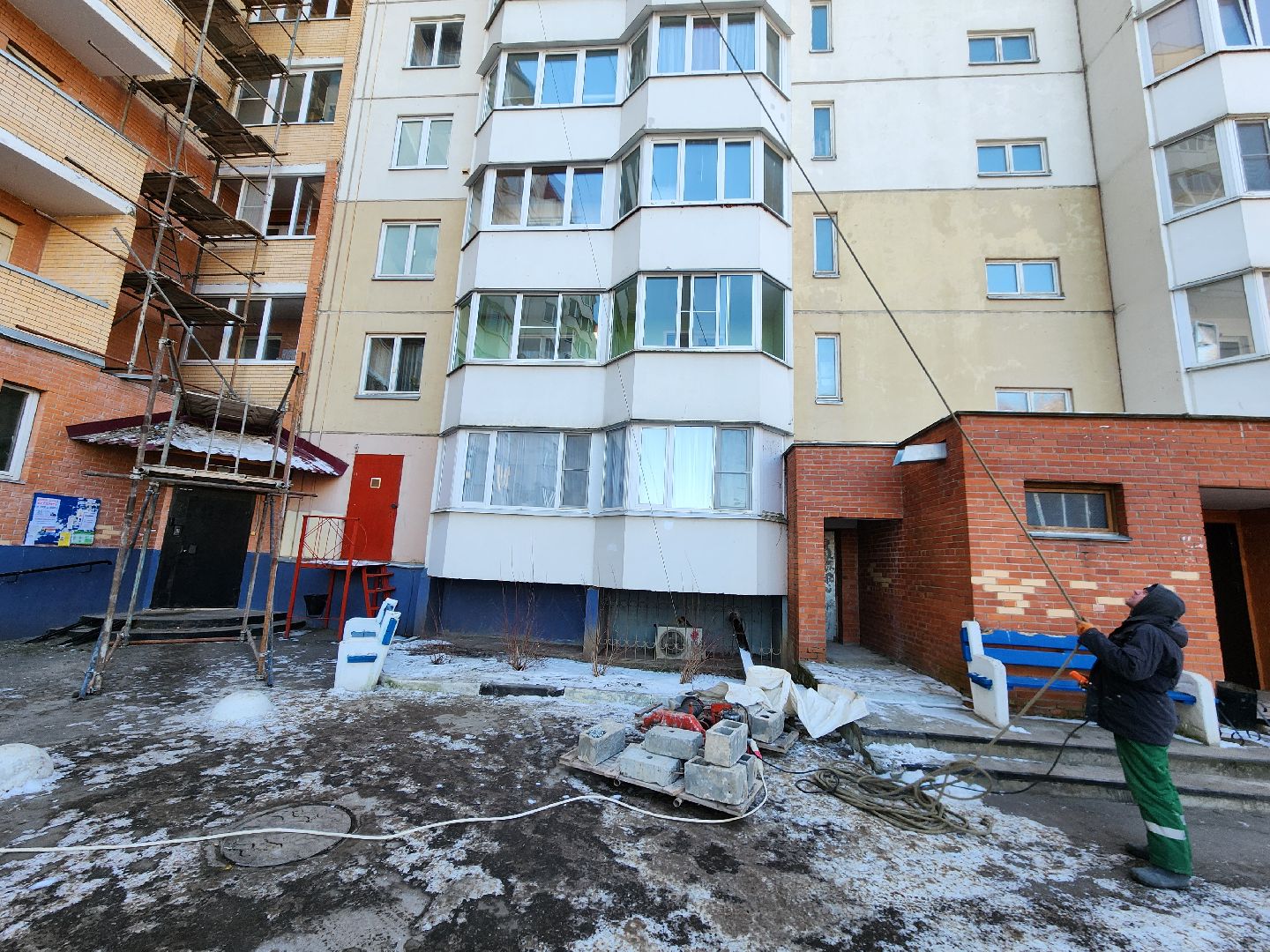 Чехов, улица Дружбы 1а, жилой дом, капитальный ремонт фасада, реконструкция фасада, обновление наружных стен, фонд капитального ремонта мо, несущая способность фасада, теплоизоляция, гидроизоляция, вертикалки,