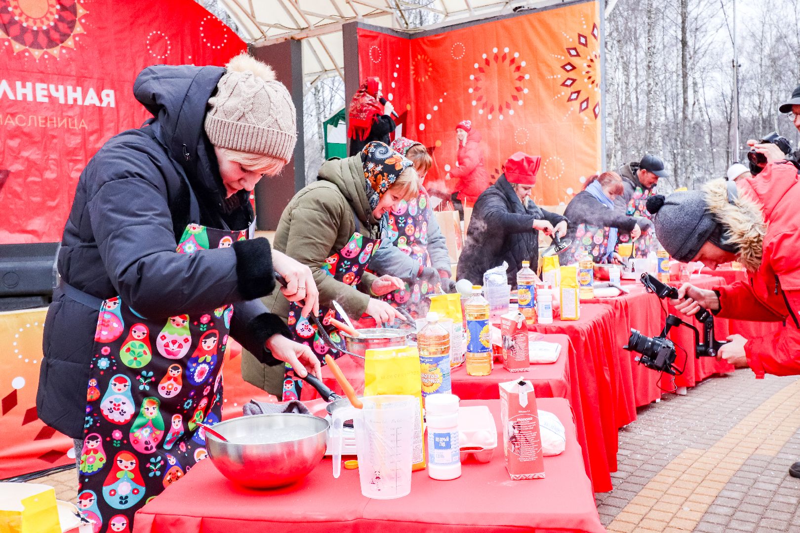 Клин, общество, культура, Масленица, блины, конкурсы, Подмосковье, вертикалки,