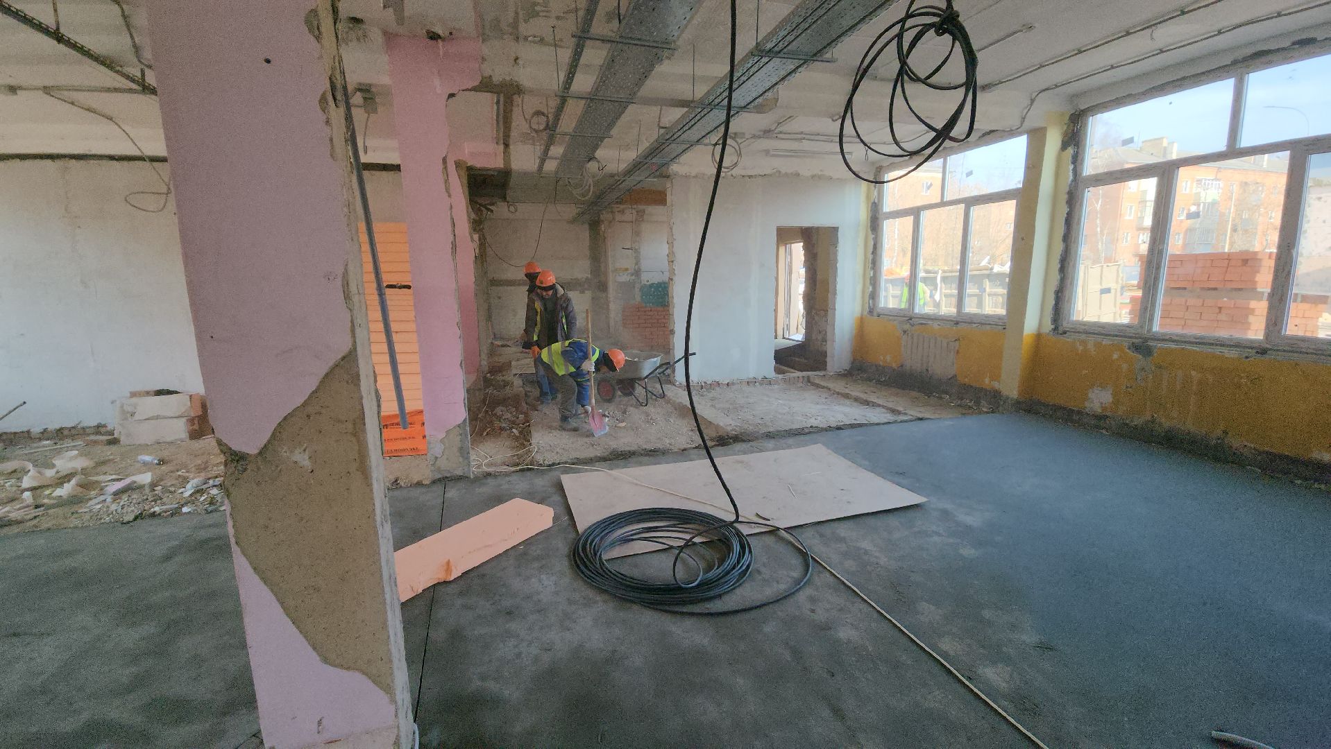 серпухов, улица джона рида, школа 17, капитальный ремонт школы, строительство,