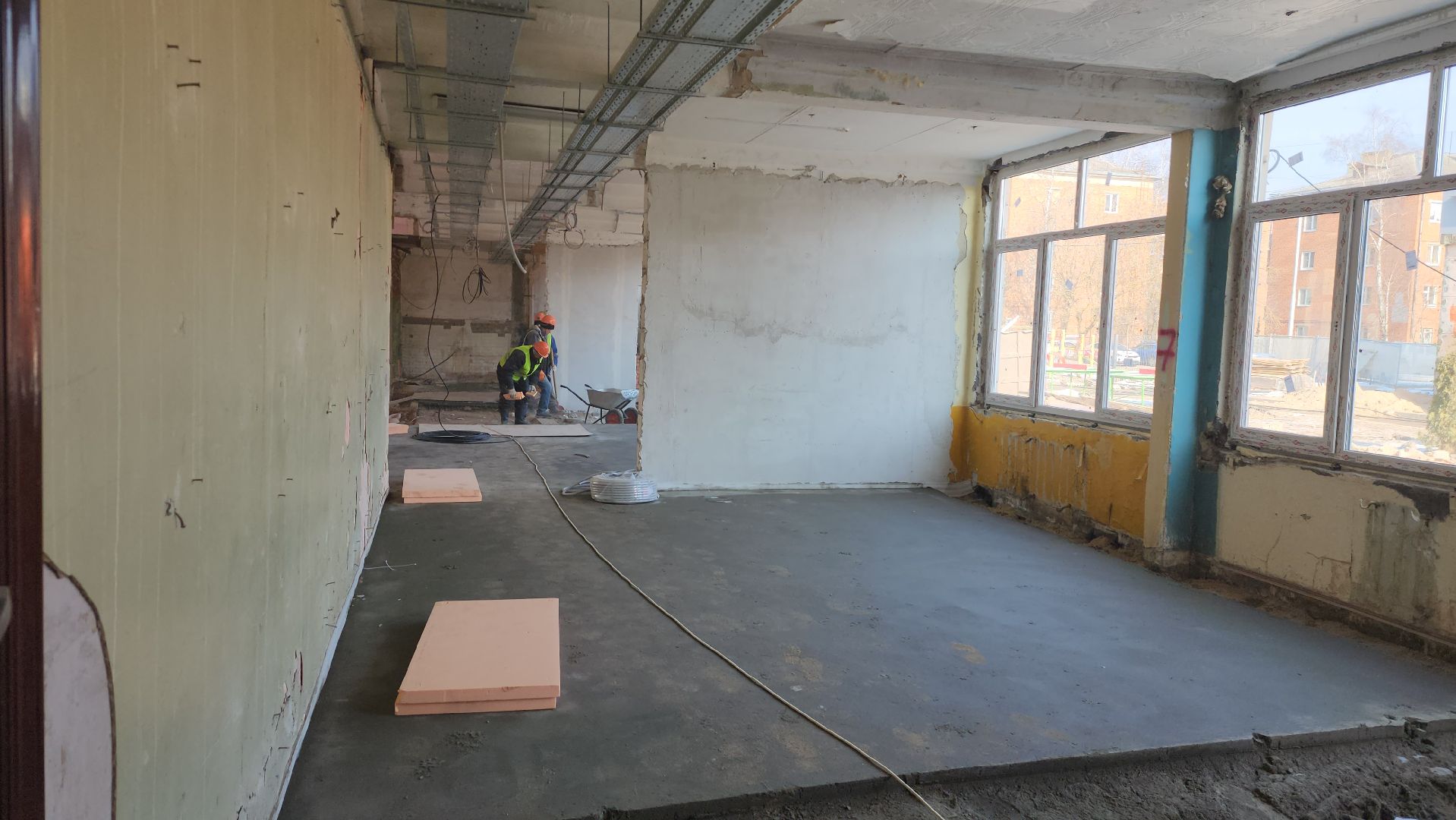 серпухов, улица джона рида, школа 17, капитальный ремонт школы, строительство,