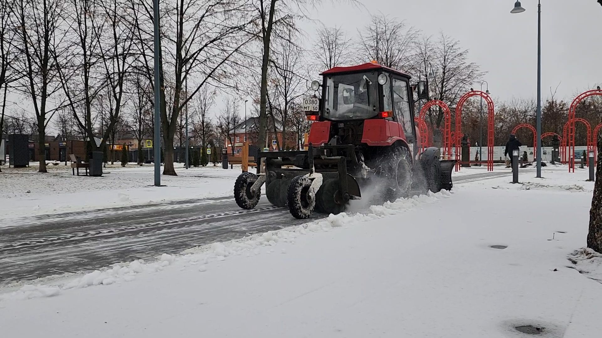 Бронницы, Площадь Тимофеева, Уборка снега,