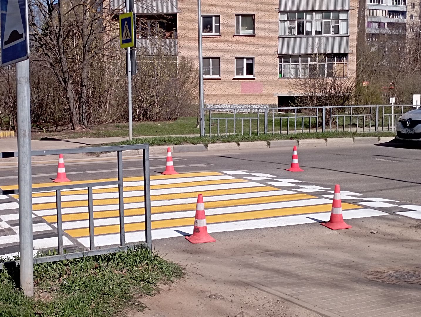 благоустройство, обновление дорожной разметки, пешеходные переходы, Дубна