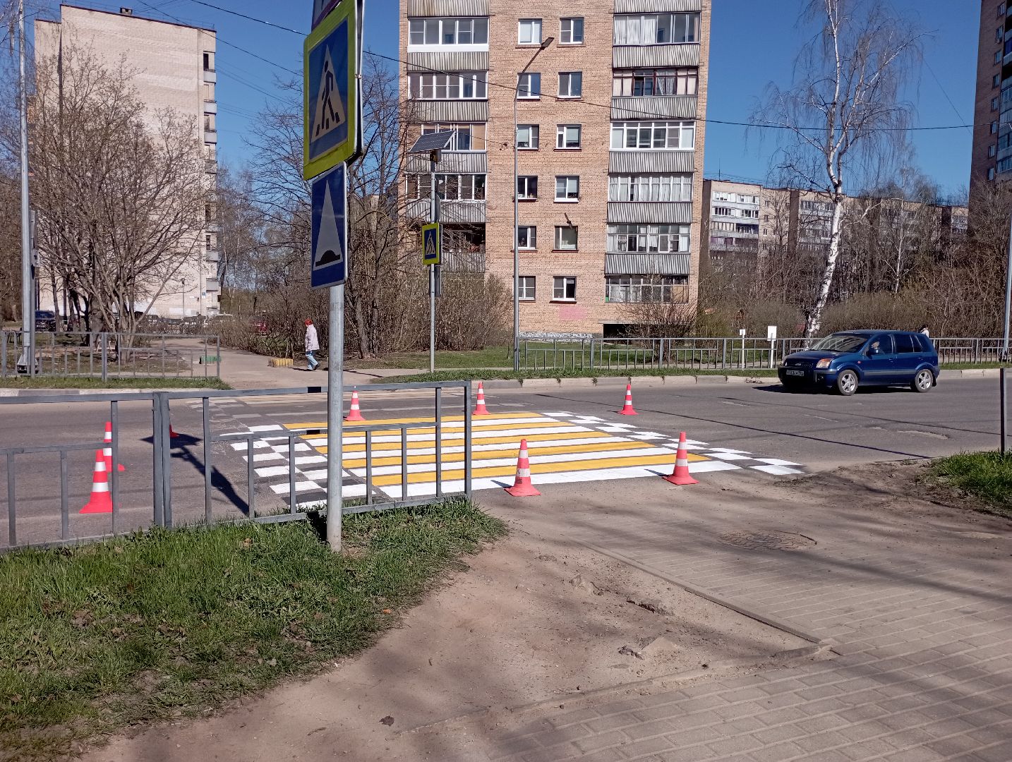 благоустройство, обновление дорожной разметки, пешеходные переходы, Дубна