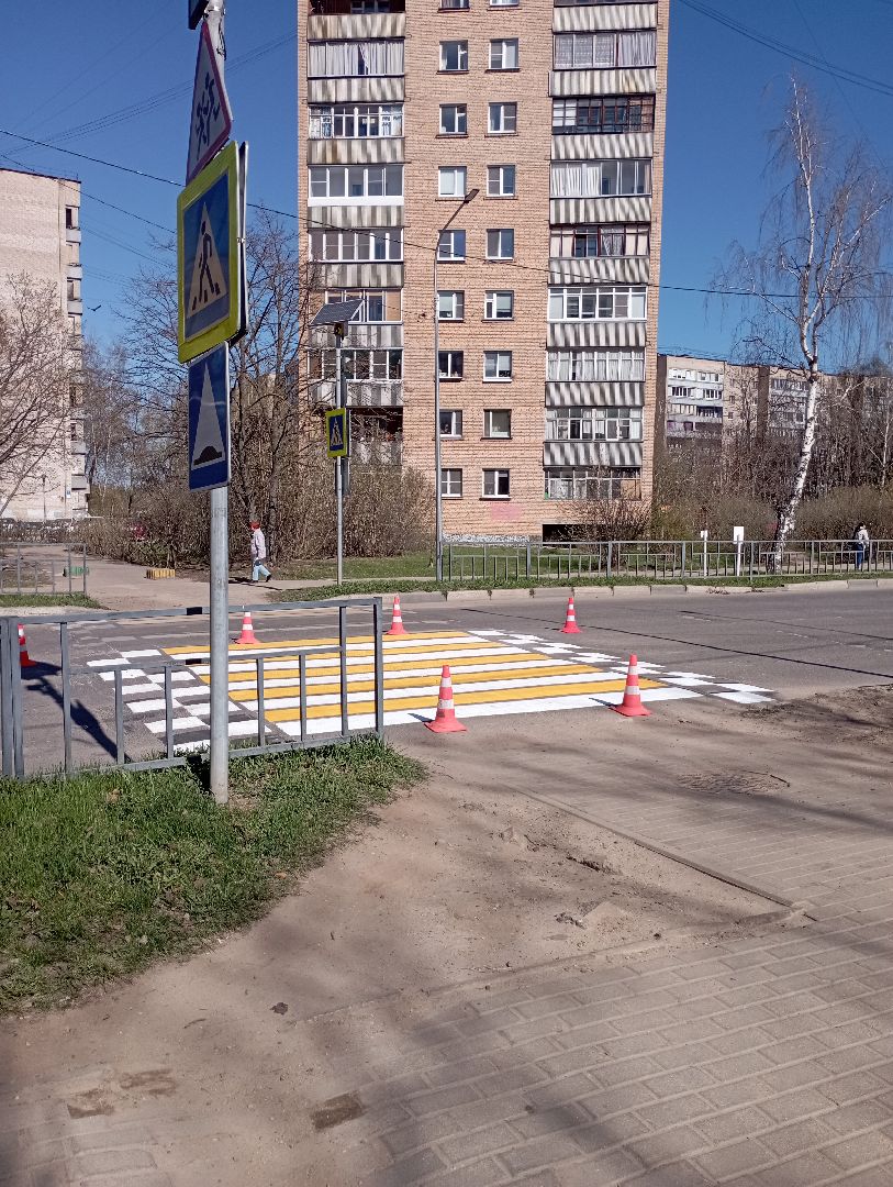 благоустройство, обновление дорожной разметки, пешеходные переходы, Дубна