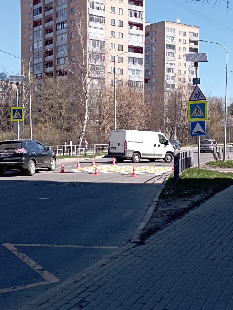 благоустройство, обновление дорожной разметки, пешеходные переходы, Дубна