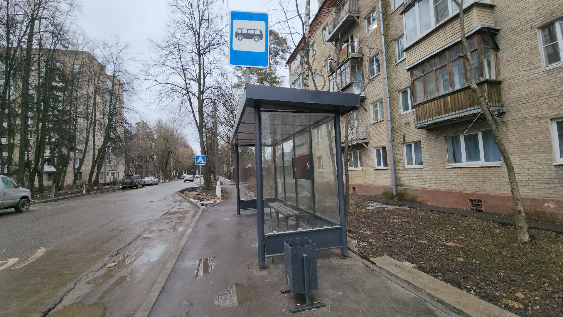 остановка общественного транспорта, пушкино, коммунальная служба, новая остановка,благоустройство, жители,