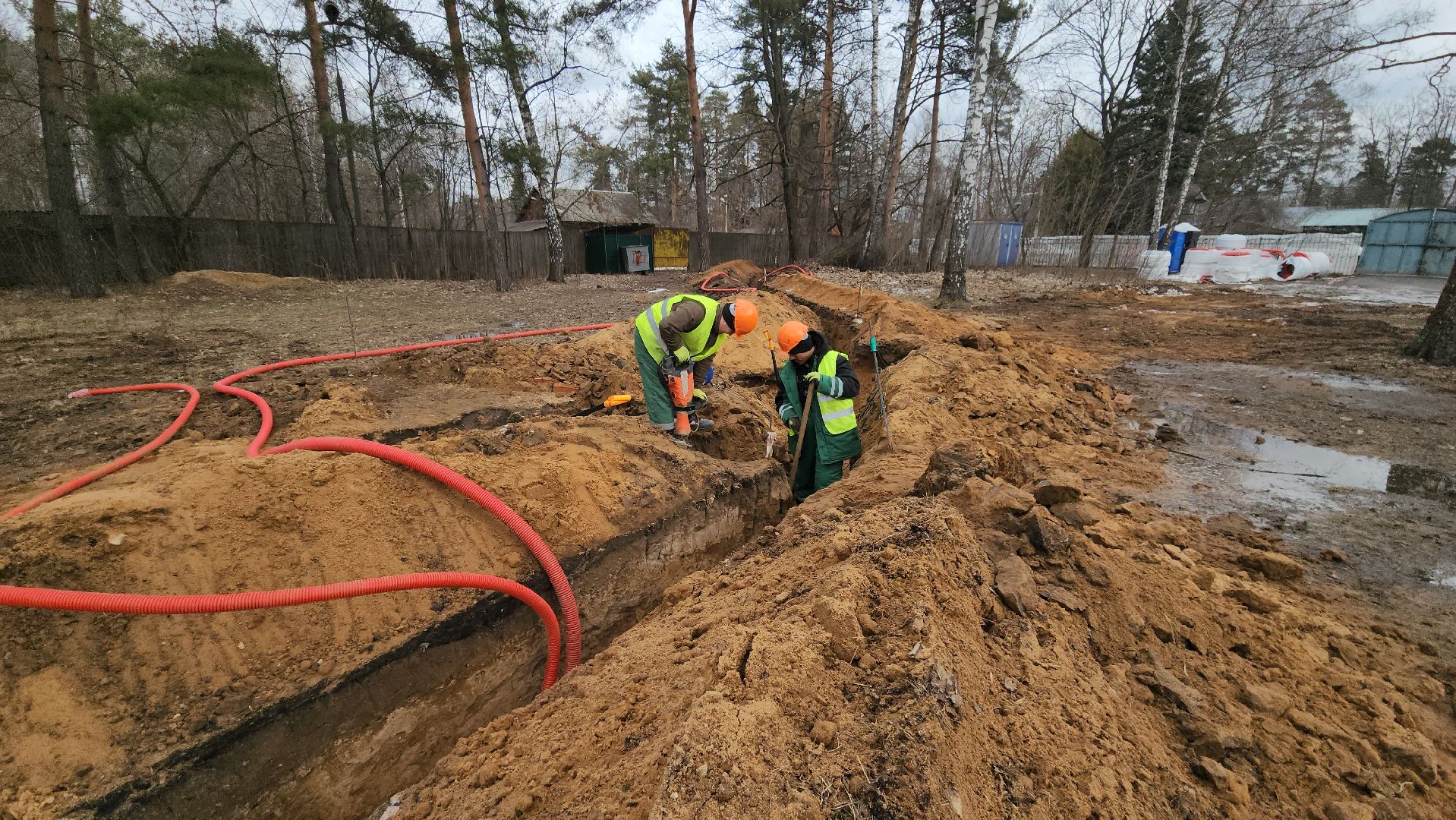 Люберцы, реконструкция летнего парка в Люберцах, строители,